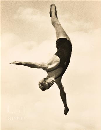 LENI RIEFENSTAHL (1902-2003) Group of 4 photographs of athletes at the 1936 Berlin Olympics.